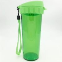 500ml学生男女运动水杯塑料杯带茶隔防漏大容量 青柠绿500ml杯刷