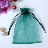 网纱袋妆袋包装袋子礼品袋纱袋布袋大号小网纱袋糖果珍珠纱抽绳 墨绿色16*22(100个价格)
