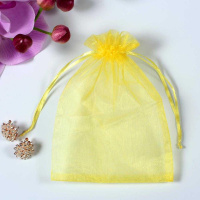 网纱袋妆袋包装袋子礼品袋纱袋布袋大号小网纱袋糖果珍珠纱抽绳 黄色10*15(100个价格)