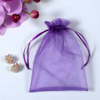 网纱袋妆袋包装袋子礼品袋纱袋布袋大号小网纱袋糖果珍珠纱抽绳 深紫色16*22(100个价格)
