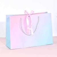 。带袋手提纸袋子礼品专用女手提袋纸袋加厚牛皮服装店礼袋食 爱心袋(粉丝带结) 中号25*12*20cm