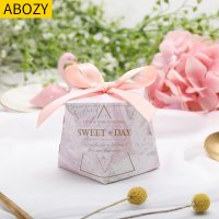 阿胶糕试吃装小礼盒食品包装盒小精致欧式创意盒子纸盒包装盒 大理石纹粉+肉粉丝带 大号(10个装)