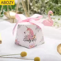 阿胶糕试吃装小礼盒食品包装盒小精致欧式创意盒子纸盒包装盒 独角兽+粉色丝带 小号(10个装)