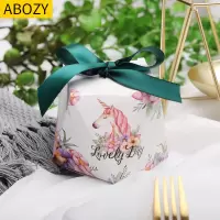 阿胶糕试吃装小礼盒食品包装盒小精致欧式创意盒子纸盒包装盒 独角兽+绿色丝带 小号（10个装）