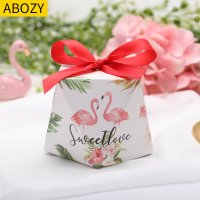 阿胶糕试吃装小礼盒食品包装盒小精致欧式创意盒子纸盒包装盒 火烈鸟+红色丝带 大号(100个装)