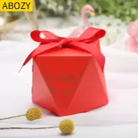 阿胶糕试吃装小礼盒食品包装盒小精致欧式创意盒子纸盒包装盒 纯色红+红色丝带 大号(100个装)