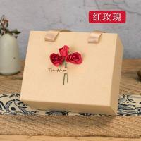 盒包装盒情人节糖果口红巧克力礼盒创意礼品盒子可爱韩版 红玫瑰(黄色) 大号内径23X16X5.5