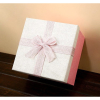 盒子韩简约生日大精品大号礼品盒创意儿童节可爱 超大正方形白盖粉底 正方形超大28.5*28.5*26（可放一