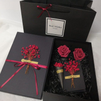 包装盒大号硬纸盒装的礼品盒1支发光惊喜少女填充物 红色满天星全套(无灯) 19*17*8中号(送花朵)