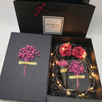 包装盒大号硬纸盒装的礼品盒1支发光惊喜少女填充物 粉满天星全套(送灯) 32*23*10号(送花朵)