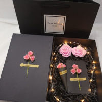 包装盒大号硬纸盒装的礼品盒1支发光惊喜少女填充物 粉芯玫瑰全套（送灯） 19*17*8中号(送花朵)