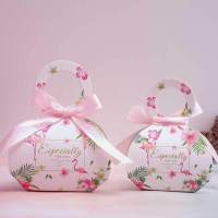 糖果盒结婚简约大气礼盒包装盒ins网红高档创意用品新款中式纸盒 浓情火烈鸟款 小号[50个装]