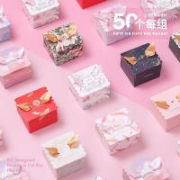 2019新款韩欧式结婚礼喜糖盒创意个性喜糖礼盒装糖果盒纸盒子小。 红金羽毛 小号50个装