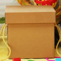 创意零食包装盒纯黑色星空ins风 发光生日盒大号装篮球礼品盒 牛皮纸瓦楞盒 长宽高(33x33x33厘米)