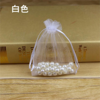 精致外包装体验装耳朵透明网纱袋旅行袋小号大红色收口收纳袋耳环 J46-白色-D157*9cm(100个)