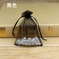 精致外包装体验装耳朵透明网纱袋旅行袋小号大红色收口收纳袋耳环 H64-黑色-C2210*15cm(100个)