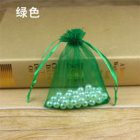 精致外包装体验装耳朵透明网纱袋旅行袋小号大红色收口收纳袋耳环 T41-绿色-K3420*30cm(100个)