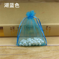 精致外包装体验装耳朵透明网纱袋旅行袋小号大红色收口收纳袋耳环 E58-湖蓝色-H8710*15cm（100个）