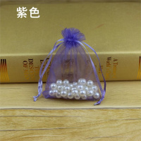 精致外包装体验装耳朵透明网纱袋旅行袋小号大红色收口收纳袋耳环 N41-紫色-F4010*12cm(100个)