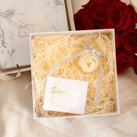 简约包装盒盒子风礼品空ins小送女友礼盒口红盒生日精美韩版 白大理石空盒+灰色花球 大号方盒:内径19*19*6.5CM