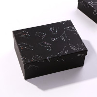 大号纸盒黑色长方形礼盒小号盒子竖包装盒盒空礼品盒简约 黑色极夜单盒送丝纸贺卡 23*17*4CM