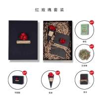 。盒口红礼盒包装盒空盒伴手盒子ins风生日大号小号礼品 红玫瑰套装 1号:14*12*4cm
