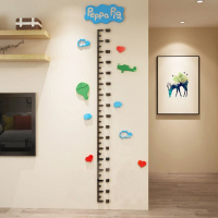 身高贴3d立体亚克力宝宝量身高墙贴纸儿童房卡通测身高尺贴画自粘 佩奇款1