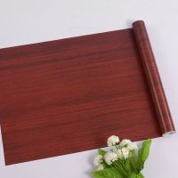 木头框贴纸防水可擦洗家具桌子衣柜柜子翻新木纹自粘墙纸墙贴 酒红木纹 (5米*45厘米)
