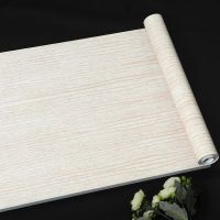 木头框贴纸防水可擦洗家具桌子衣柜柜子翻新木纹自粘墙纸墙贴 红白木纹 (5米*45厘米)