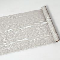 木头框贴纸防水可擦洗家具桌子衣柜柜子翻新木纹自粘墙纸墙贴 银灰木纹 (5米*45厘米)