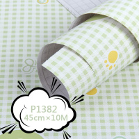 防水墙纸自粘格子大学生寝室壁纸宿舍卧室少女心家具翻新贴纸墙贴 青春绿格 45CM*10M