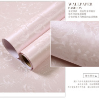 PVC加厚自粘墙纸墙贴壁纸防潮 客厅卧室背景墙 装饰房间宿舍 欧式新款-粉 [体验款]1米长60厘米宽