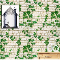 PVC加厚自粘墙纸墙贴壁纸防潮 客厅卧室背景墙 装饰房间宿舍 森林绿墙砖 [体验款]1米长60厘米宽