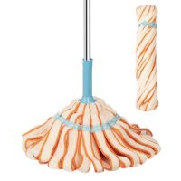 自拧水大号免手洗拖把旋转家用瓷砖木地板毛巾拖布吸水钢杆墩布头 22mm管径扳扣锁边拖头款自带2拖头