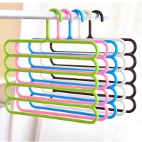 [加粗五层裤架]创意防滑多功能魔术裤架挂裤子多层衣架裤架 实惠二个装[颜色随机]