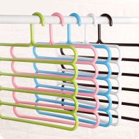 加粗五层多功能收纳裤架裤夹 多层防风凉晒毛巾床单衣架神器 五层裤架[1个装]