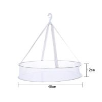 家用大号双层晒衣篮晾衣篮多功能加厚防风可折叠晾衣网晒衣服网兜 灰色 48公分[中号双层+单层]