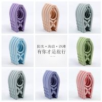 万能防风衣夹家用晾衣架新款多功能衣架批发折叠创意挂钩宿舍便携 不带夹子5个装(随机色)