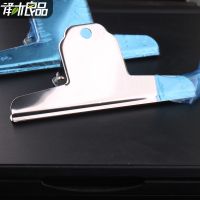 不锈钢夹子票夹大小号晾衣夹文件票据夹子书夹不锈钢大封口夹 (贴膜版)14.5cm山型夹 5个装[经济]