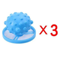 洗衣机漂浮物过滤网袋滤毛器除毛器清洁去污洗衣球衣物洗护球1个 蓝色3个装 衣服护洗球