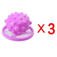 洗衣机漂浮物过滤网袋滤毛器除毛器清洁去污洗衣球衣物洗护球1个 紫色3个装 衣服护洗球