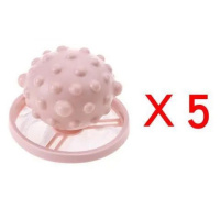 洗衣机漂浮物过滤网袋滤毛器除毛器清洁去污洗衣球衣物洗护球1个 浅粉5个装 衣服护洗球