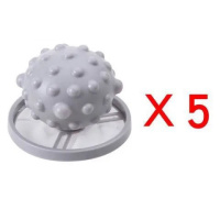 洗衣机漂浮物过滤网袋滤毛器除毛器清洁去污洗衣球衣物洗护球1个 浅灰5个装 衣服护洗球