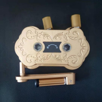 升降晾衣架手摇器阳台晒衣架手柄晾衣架摇手晾晒架晾衣杆通用配件 金色祥云款孔距13.5cm