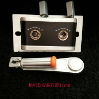 升降晾衣架手摇器阳台晒衣架手柄晾衣架摇手晾晒架晾衣杆通用配件 银色相机款孔距11cm