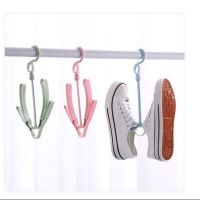 创意防风双钩阳台晒鞋架多功能挂鞋子的晾鞋架挂钩 晒鞋架2个勤俭节约装【送一个发3个】 颜色随机【如需指定颜色请联系客服】