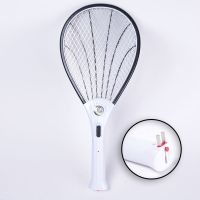 电蚊拍USB充电式家用电池式不电人三层网多功能灭蚊神器苍蝇拍子 黑色-带灯[3500V-充电式]