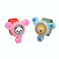 发光驱蚊手环植物精油驱蚊扣户外防蚊手环儿童孕妇旋转手表防蚊贴 小熊猫+小狮子（可发光旋转）