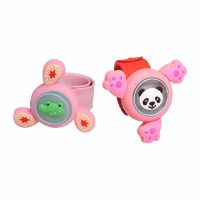 发光驱蚊手环植物精油驱蚊扣户外防蚊手环儿童孕妇旋转手表防蚊贴 小鳄鱼+小熊猫（可发光旋转）