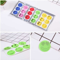 卡通驱蚊贴儿童婴儿宝宝天然植物防蚊贴户外成人学生便携驱蚊手环 圆形卡通笑脸 [第二包半价]2包/72贴